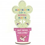 Handmade Auntie Gift Wooden Flower Auntiecorn Unicorn Gift