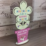 Handmade Auntie Gift Wooden Flower Auntiecorn Unicorn Gift