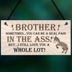 Brother Birthday Gift Brother Christmas Gift Hanging Sign Funny