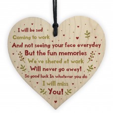 Handmade Colleague Leaving Gift Wood Heart New Job Gift