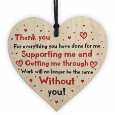 Leaving Gift For Colleague Hanging Heart Plaque Thank You Gift