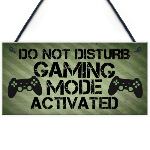 Gaming Sign Do Not Disturb Plaque Gamer Gift Boys Bedroom Decor 