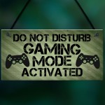 Gaming Sign Do Not Disturb Plaque Gamer Gift Boys Bedroom Decor 