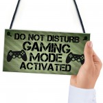 Gaming Sign Do Not Disturb Plaque Gamer Gift Boys Bedroom Decor 