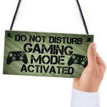 Gaming Sign Hanging Plaque For Boy Bedroom Man Cave Games Room