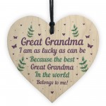 Handmade Great Grandma Gift For Birthday Christmas Wooden Heart