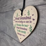 Handmade Great Grandma Gift For Birthday Christmas Wooden Heart
