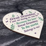 Handmade Great Grandma Gift For Birthday Christmas Wooden Heart