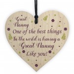 Great Nanny Gift For Birthday Xmas Wooden Heart Grandparent Gift