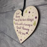 Great Nanny Gift For Birthday Xmas Wooden Heart Grandparent Gift