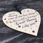 Great Nanny Gift For Birthday Xmas Wooden Heart Grandparent Gift