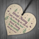 Handmade Great Nanny Gift For Birthday Christmas Wooden Heart