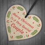 Handmade Christmas Gift For Friend Wooden Heart Couple Gift