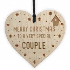 Handmade Christmas Gift For Couple Wooden Heart Tree Decoration