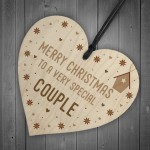Handmade Christmas Gift For Couple Wooden Heart Tree Decoration