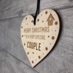 Handmade Christmas Gift For Couple Wooden Heart Tree Decoration