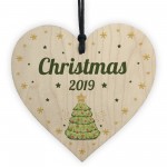 Christmas Tree Decoration Personalised Wooden Heart Xmas Bauble