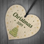 Christmas Tree Decoration Personalised Wooden Heart Xmas Bauble