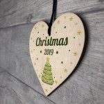 Christmas Tree Decoration Personalised Wooden Heart Xmas Bauble