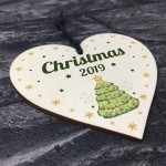 Christmas Tree Decoration Personalised Wooden Heart Xmas Bauble