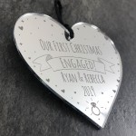 Handmade Engagement Gift For Couple Heart 1st Christmas Engaged 