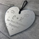 Handmade First Christmas Engaged Gift Heart Christmas Tree Decor