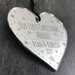 Handmade First Christmas Married Heart 1st Christmas Tree Decor