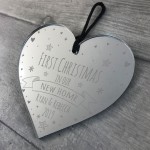 First Christmas In New Home Plaque Hanging Heart Moving In Gift 