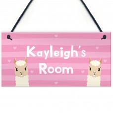 Novelty LLAMA Sign Personalised Bedroom Sign Gift For Girls