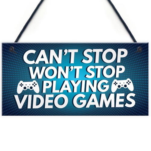 Funny Gamer Gift Hanging Plaque For Boys Bedroom Man Cave Sign