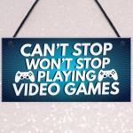 Funny Gamer Gift Hanging Plaque For Boys Bedroom Man Cave Sign