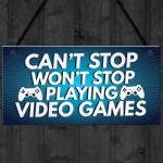 Funny Gamer Gift Hanging Plaque For Boys Bedroom Man Cave Sign