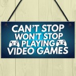 Gaming Sign Retro Hanging Plaque For Boys Bedroom Man Cave Sign 