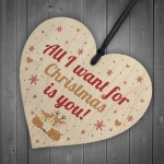 Christmas Gift For Husband Wife Boyfriend Girlfriend Wood Heart
