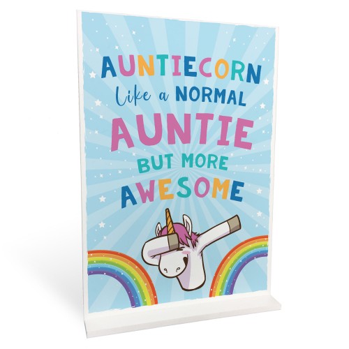 Auntie Gift For Birthday Christmas Standing Plaque Unicorn Gift