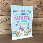 Auntie Gift For Birthday Christmas Standing Plaque Unicorn Gift