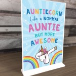 Auntie Gift For Birthday Christmas Standing Plaque Unicorn Gift