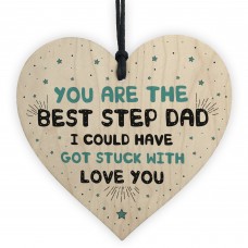 Step Dad Gift Wood Heart Step Dad Birthday Christmas Thank You