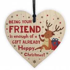 Funny Friendship Christmas Gift Novelty Wood Heart Joke Present