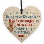Funny Christmas Gift For Dad From Daughter Wooden Heart Novelty