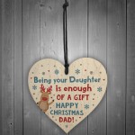 Funny Christmas Gift For Dad From Daughter Wooden Heart Novelty