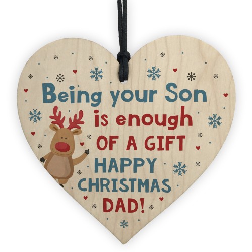 Funny Christmas Gift For Dad From Son Wood Heart Funny Dad Gift