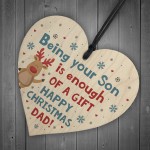 Funny Christmas Gift For Dad From Son Wood Heart Funny Dad Gift