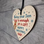 Funny Christmas Gift For Dad From Son Wood Heart Funny Dad Gift