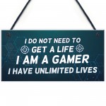 IM A GAMER Sign Funny Gamer Gift Hanging Plaque For Bedroom