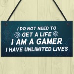 IM A GAMER Sign Funny Gamer Gift Hanging Plaque For Bedroom