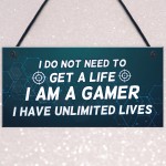 IM A GAMER Sign Funny Gamer Gift Hanging Plaque For Bedroom