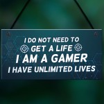 IM A GAMER Sign Funny Gamer Gift Hanging Plaque For Bedroom