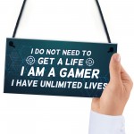 IM A GAMER Sign Funny Gamer Gift Hanging Plaque For Bedroom