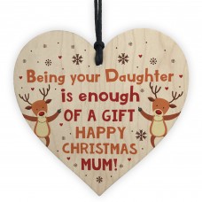 Funny Christmas Gift For Mum From Daughter Wood Heart Funny Card